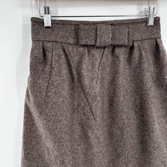 Uniqlo x Jil Sander +J Skirt Size 2 Wool‎ Bow Brown Liner Twee - Picture 11 of 11